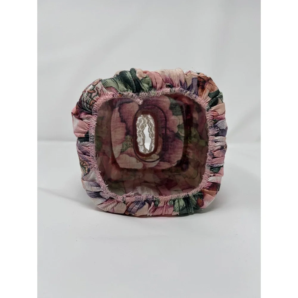 Vintage Floral Fabric Facial Tissue Box Holder Cover‎ Cottagecore Lace Accent